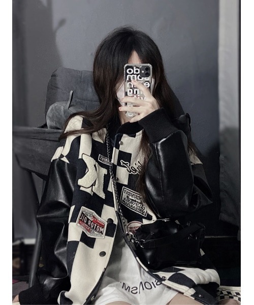 「DEVICE」 「FASHION」スタジャン FREE ブラック レディース_画像7