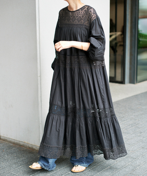 Spick&Span web限定　HYUレースギャザーワンピース Spick＆Span（スピック アンド スパン） ワンピース 「新色有り / 追加