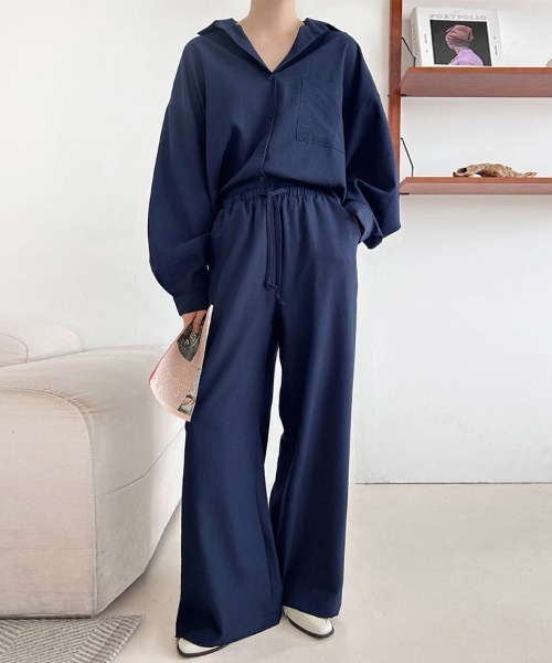 セットアップ シャツ×ワイドパンツセットアップ レディース : ZOZOTOWN