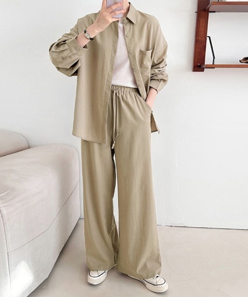 セットアップ シャツ×ワイドパンツセットアップ レディース : ZOZOTOWN