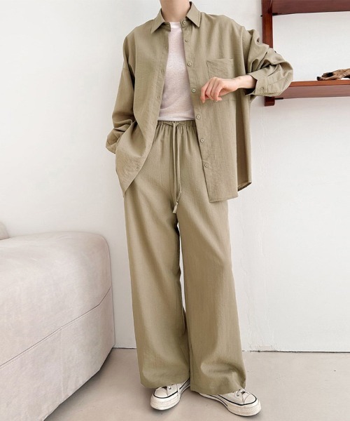 セットアップ シャツ×ワイドパンツセットアップ レディース : ZOZOTOWN