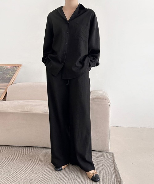 セットアップ シャツ×ワイドパンツセットアップ レディース : ZOZOTOWN