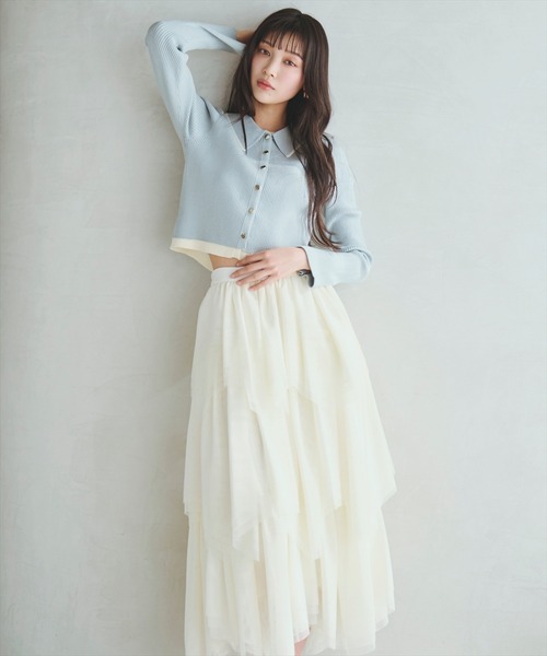 AND COUTURE（アンドクチュール） ロング スカート チュールティアード