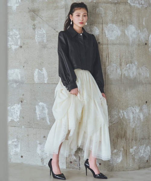 AND COUTURE（アンドクチュール） ロング スカート チュールティアード