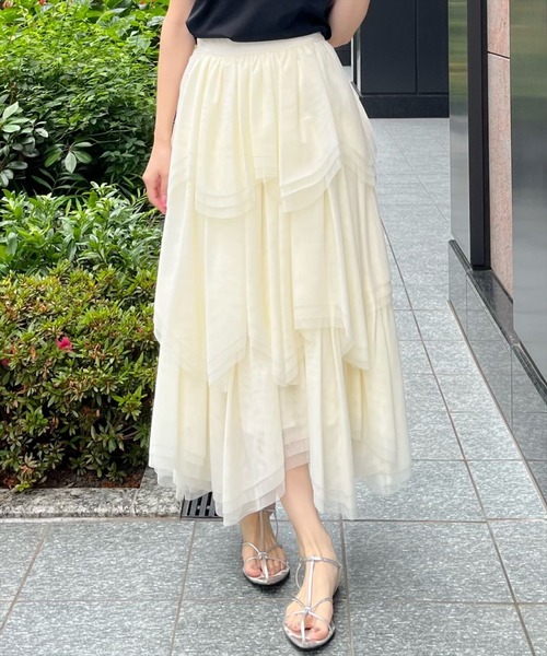 AND COUTURE（アンドクチュール） ロング スカート チュールティアード
