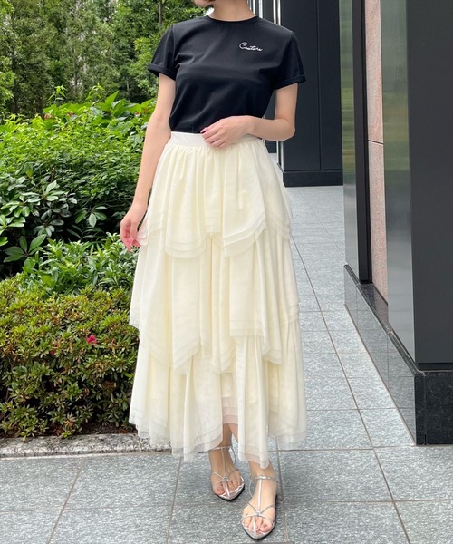 AND COUTURE（アンドクチュール） ロング スカート チュールティアード