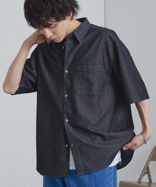 FRONT 11201 シャツ Open Collar Shirt/ Classic Ombre Check Rayon