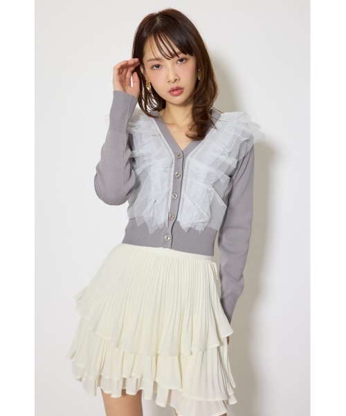 リエンダ フレアslvミディニットカーデ rienda フレアSLVミディknitカーデ ホワイト -靴＆ファッション通販