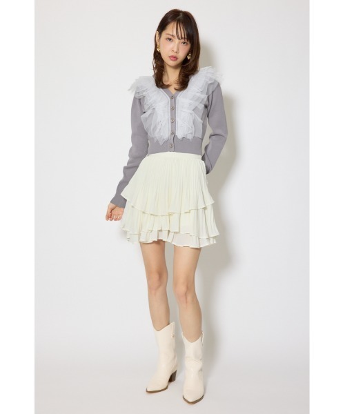 rienda（リエンダ） カーディガン フリルチュールニットカーディガン