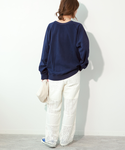 「MIXTA」 スウェットカットソー LARGE ピンク レディース_画像8