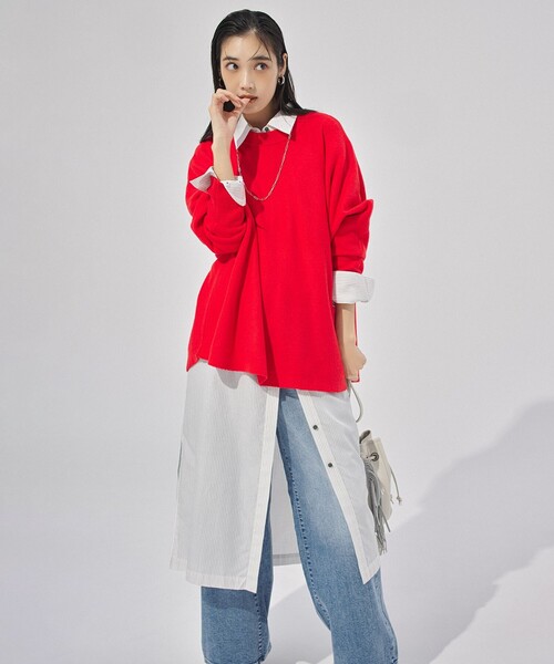 「UNFILO」 長袖ニット X-LARGE グレー レディース_画像2