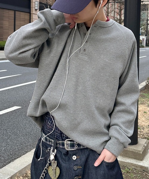 kutir（クティール） tシャツ HENLEY NECK ASSORTED RAGLAN THERMAL