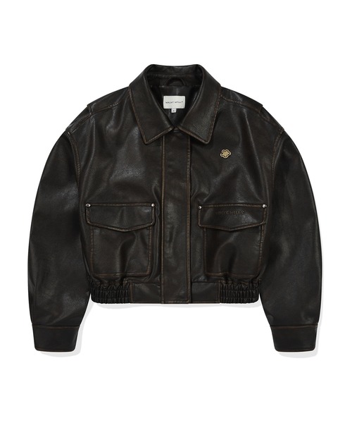 レザージャケット ライダース 「GISELLEジゼル着用」 WOMEN'S CROPPED LEATHER JACKET レディースの画像