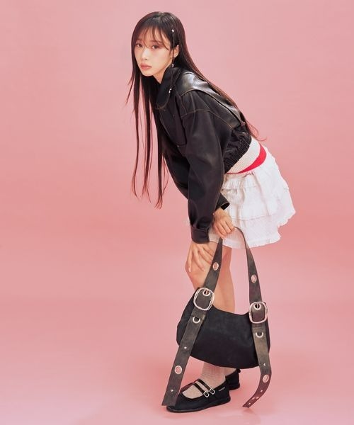 レザージャケット ライダース 「GISELLEジゼル着用」 WOMEN'S CROPPED LEATHER JACKET レディースの画像