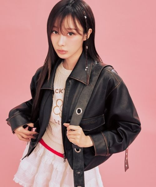 レザージャケット ライダース 「GISELLEジゼル着用」 WOMEN'S CROPPED LEATHER JACKET レディースの画像