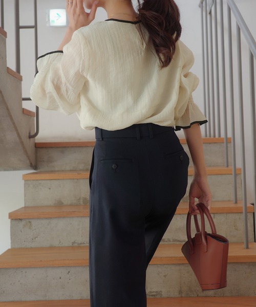 「CENEA」 長袖ブラウス LARGE アイボリー レディース_画像6