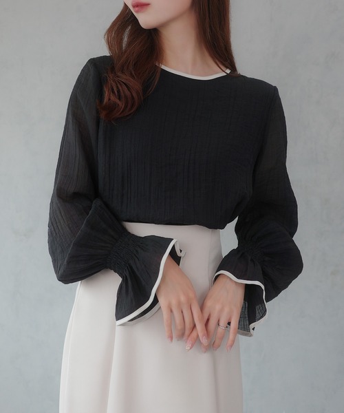 「CENEA」 長袖ブラウス LARGE アイボリー レディース_画像7