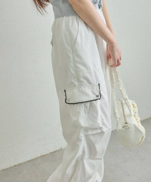 「OLIVE des OLIVE」 カーゴパンツ FREE オフホワイト レディース_画像7
