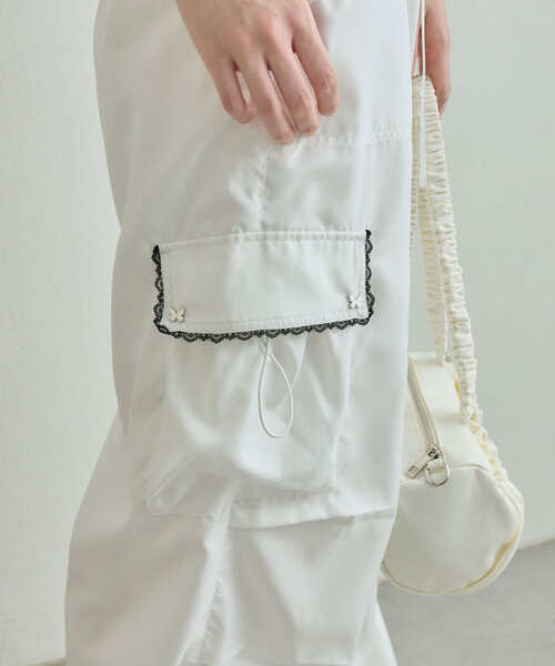 「OLIVE des OLIVE」 カーゴパンツ FREE オフホワイト レディース_画像8