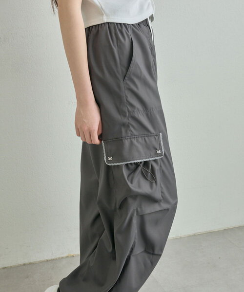 「OLIVE des OLIVE」 カーゴパンツ FREE オフホワイト レディース_画像9