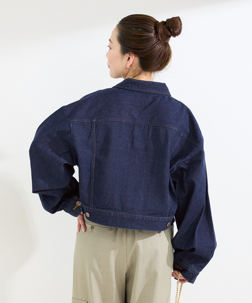 Wrangler デニムジャケット　濃青　ショート丈　gジャン Wrangler（ラングラー） デニムジャケット gジャン 「WEB＋一部店舗