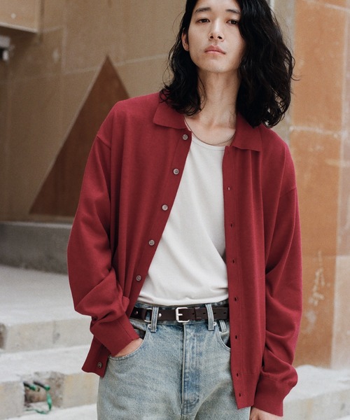 「WYM LIDNM」 ニットカーディガン M ベージュ メンズ_画像5