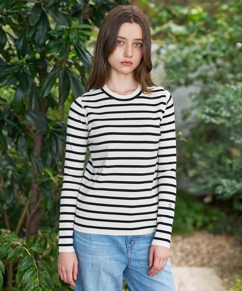 「DRESSTERIOR」 長袖ニット 34 ネイビー レディース_画像2