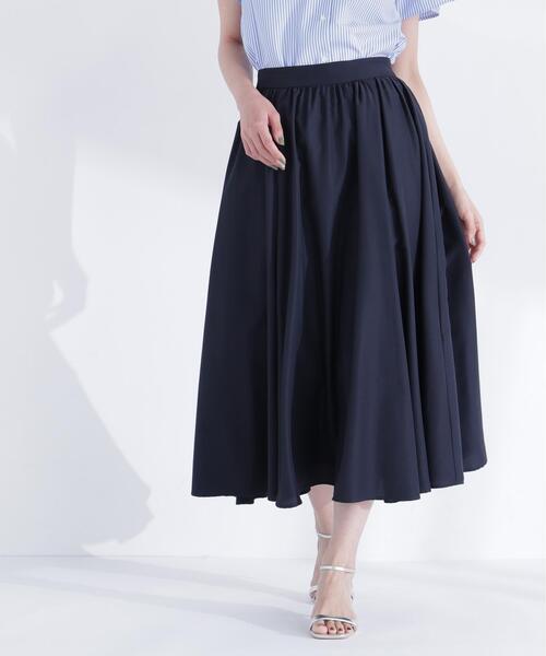 スカート 追加生産/低身長サイズ「ちょうど、いい服」ふんわり春風フレアスカートの画像