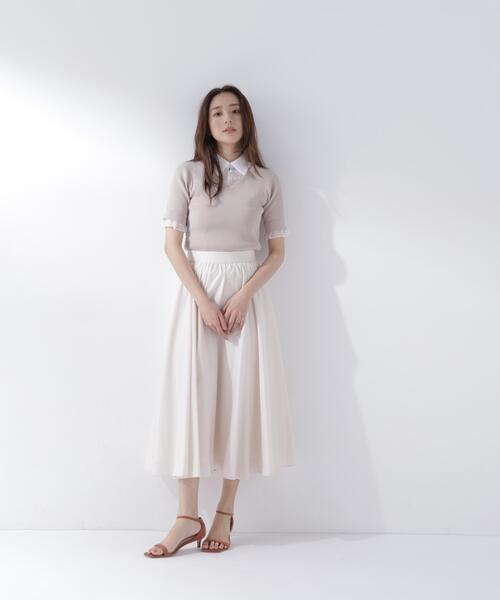 スカート 追加生産/低身長サイズ「ちょうど、いい服」ふんわり春風フレアスカートの画像