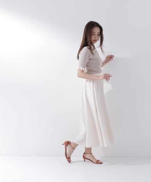 スカート 追加生産/低身長サイズ「ちょうど、いい服」ふんわり春風フレアスカートの画像