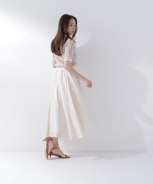 スカート 追加生産/低身長サイズ「ちょうど、いい服」ふんわり春風フレアスカートの画像