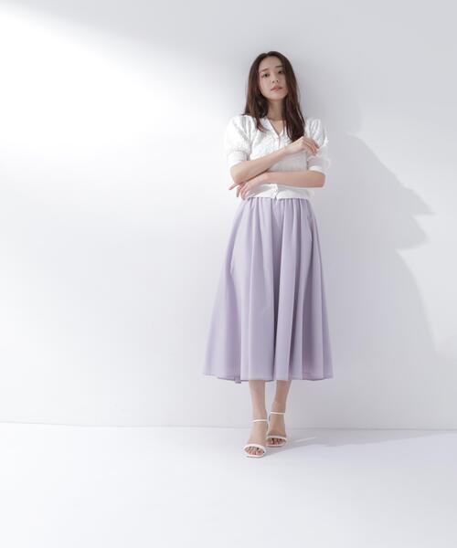 スカート 追加生産/低身長サイズ「ちょうど、いい服」ふんわり春風フレアスカートの画像