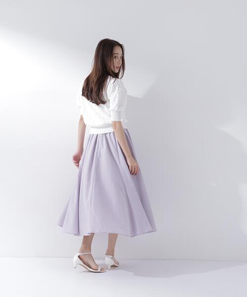 スカート 追加生産/低身長サイズ「ちょうど、いい服」ふんわり春風フレアスカートの画像