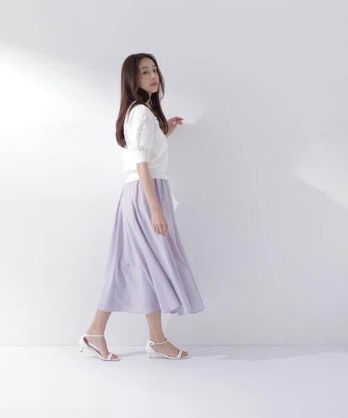 スカート 追加生産/低身長サイズ「ちょうど、いい服」ふんわり春風フレアスカートの画像