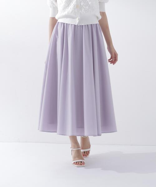 スカート 追加生産/低身長サイズ「ちょうど、いい服」ふんわり春風フレアスカートの画像