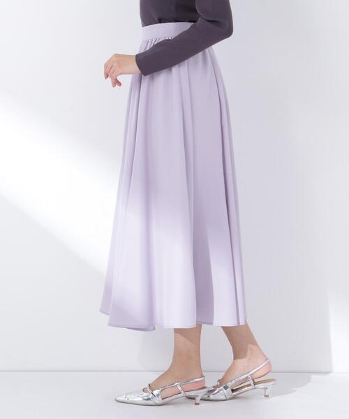 スカート 追加生産/低身長サイズ「ちょうど、いい服」ふんわり春風フレアスカートの画像