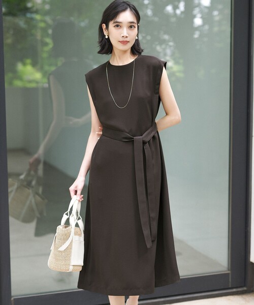 uvカット ワンピース ストレッチジョーゼット スリーブレス : ZOZOTOWN
