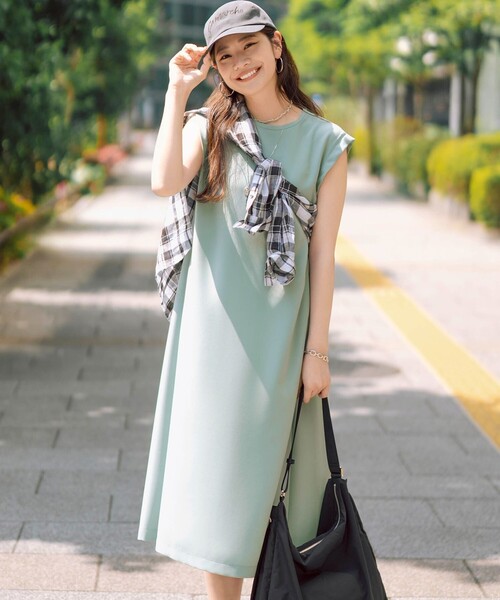 uvカット ワンピース ストレッチジョーゼット スリーブレス : ZOZOTOWN