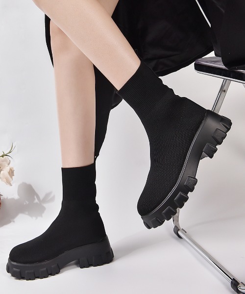 「Shoes in Closet」 ショートブーツ M ブラック レディース_画像2