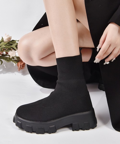 「Shoes in Closet」 ショートブーツ M ブラック レディース_画像4