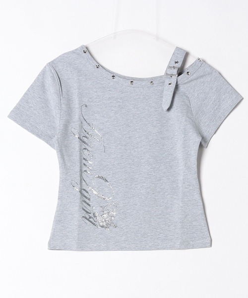 tシャツ A'GEM/9 × .kom 「A'GEM/9 girl/エージェムナインガール」ワンショルクロップTシャツ レディースの画像