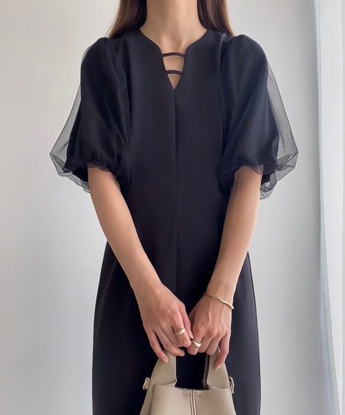 「FILLOU」 半袖ワンピース MEDIUM アイボリー レディース_画像9