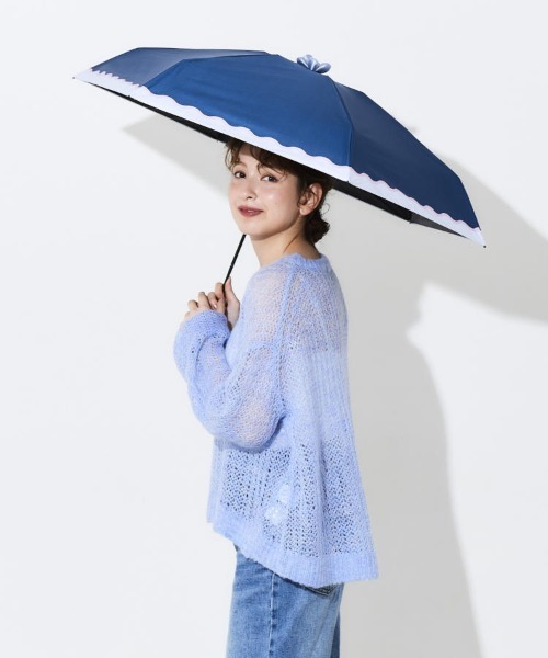 【美品】SOULEIADO 晴雨兼用 折りたたみ傘 ブルー 青 Bleu Bleuet（ブルーブルーエ） 日傘 折りたたみ傘 折り畳み 晴雨兼用