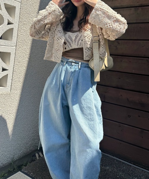 カーディガン multi panel crochet knit レディース | WILLFULLY | 07