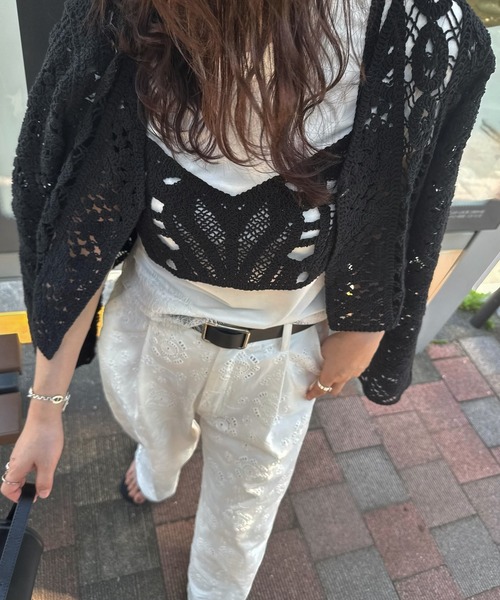 カーディガン multi panel crochet knit レディース | WILLFULLY | 12