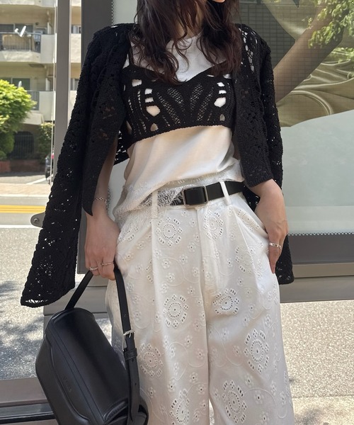 カーディガン multi panel crochet knit レディース | WILLFULLY | 13