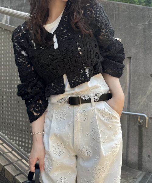 カーディガン multi panel crochet knit レディース | WILLFULLY | 15
