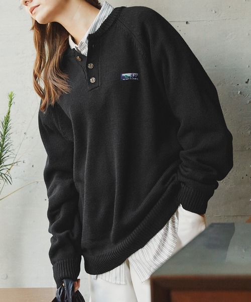 「THE CRAFT CREW PRODUCTS」 長袖ニット L グレイッシュベージュ メンズ_画像2