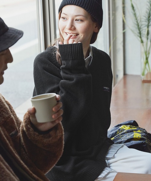 「THE CRAFT CREW PRODUCTS」 長袖ニット L グレイッシュベージュ メンズ_画像3