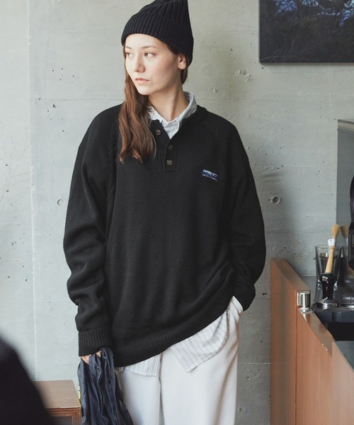 「THE CRAFT CREW PRODUCTS」 長袖ニット L グレイッシュベージュ メンズ_画像5